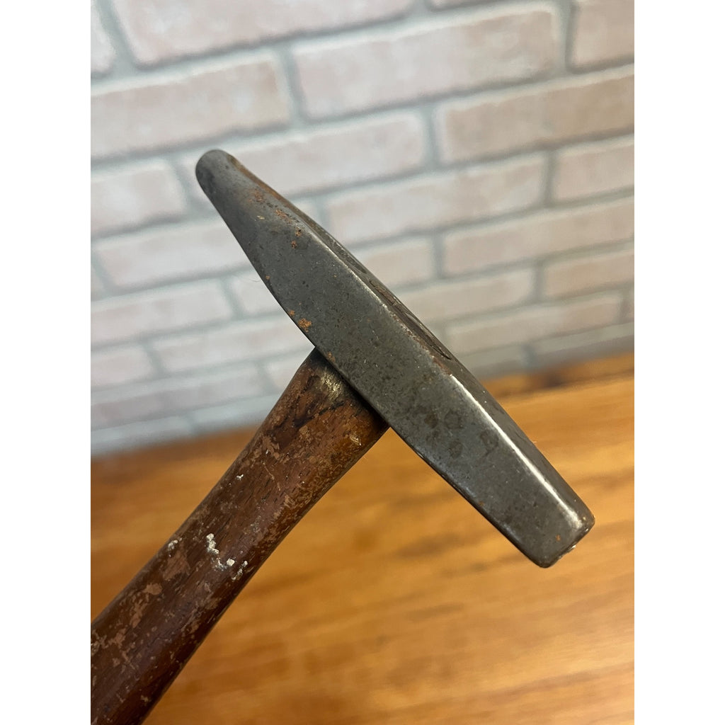 Vintage Antique Tack Hammer Head w/ Handle 7oz Square Face Slotted Tack Puller