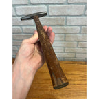 Vintage Antique Tack Hammer Head w/ Handle 7oz Square Face Slotted Tack Puller