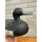 Antique Vintage Bluebill Hen Wood Decoy Glass Eye Wisconsin Find