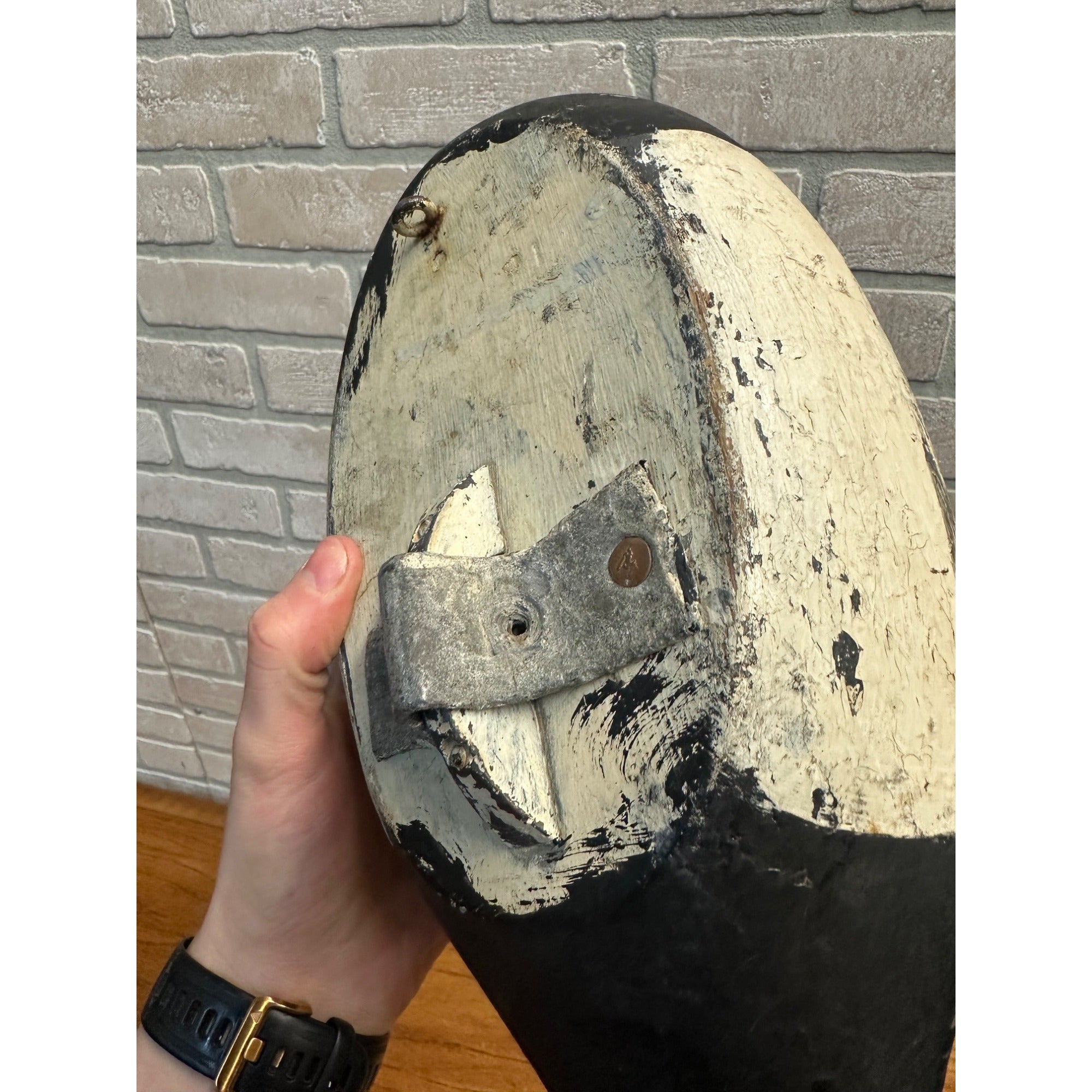 Antique Vintage Bluebill Hen Wood Decoy Glass Eye Wisconsin Find