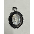 Vintage MOP Mother of Pearl Religious Cameo Pendant Virgin Mother Mary