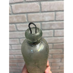 John Graf Milwaukee Wis Aqua Blue Glass Soda Bottle Blob Top Octagon Base WI