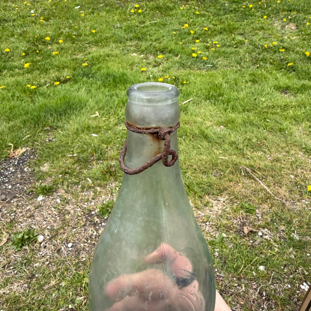 1910s E.L.Husting Milwaukee Wis. 1 Pint 12oz Bottle Soda Wisconsin Aqua Blue