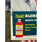 Vintage Rexall Mouth Wash Cardboard Advertising Easel Sign Drug Store Display