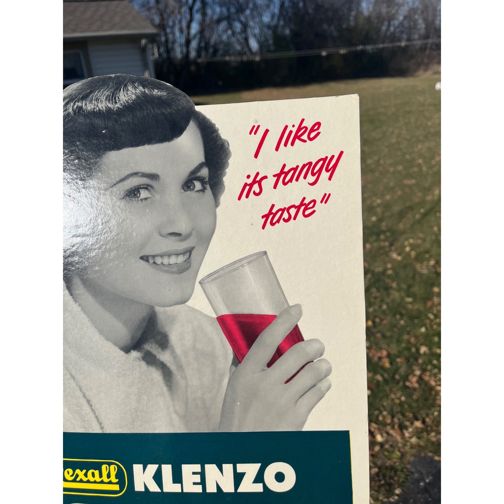 Vintage Rexall Mouth Wash Cardboard Advertising Easel Sign Drug Store Display