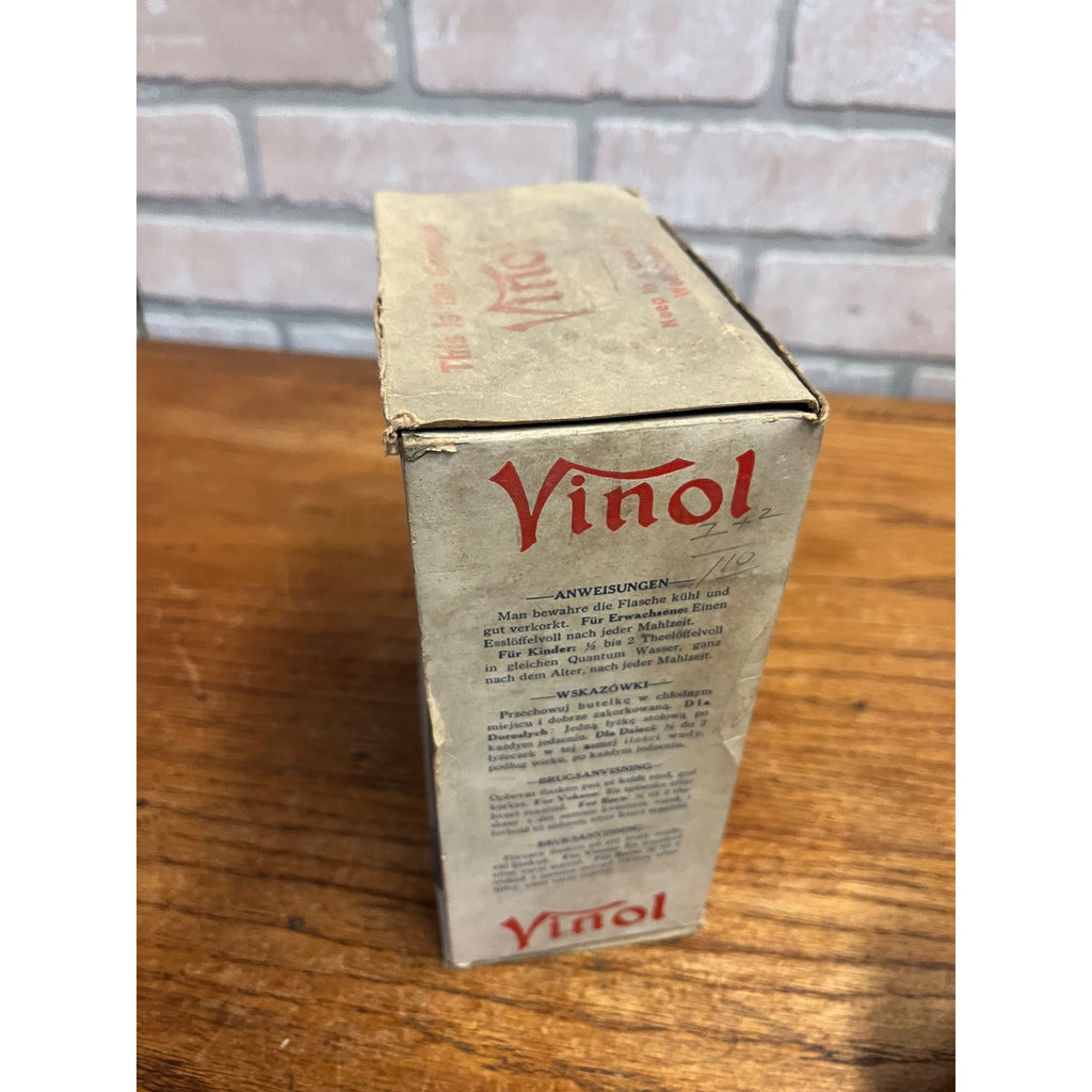 Vintage Vinol Family Tonic Bottle Box Insert Full Unopened Chester Kent Medicine
