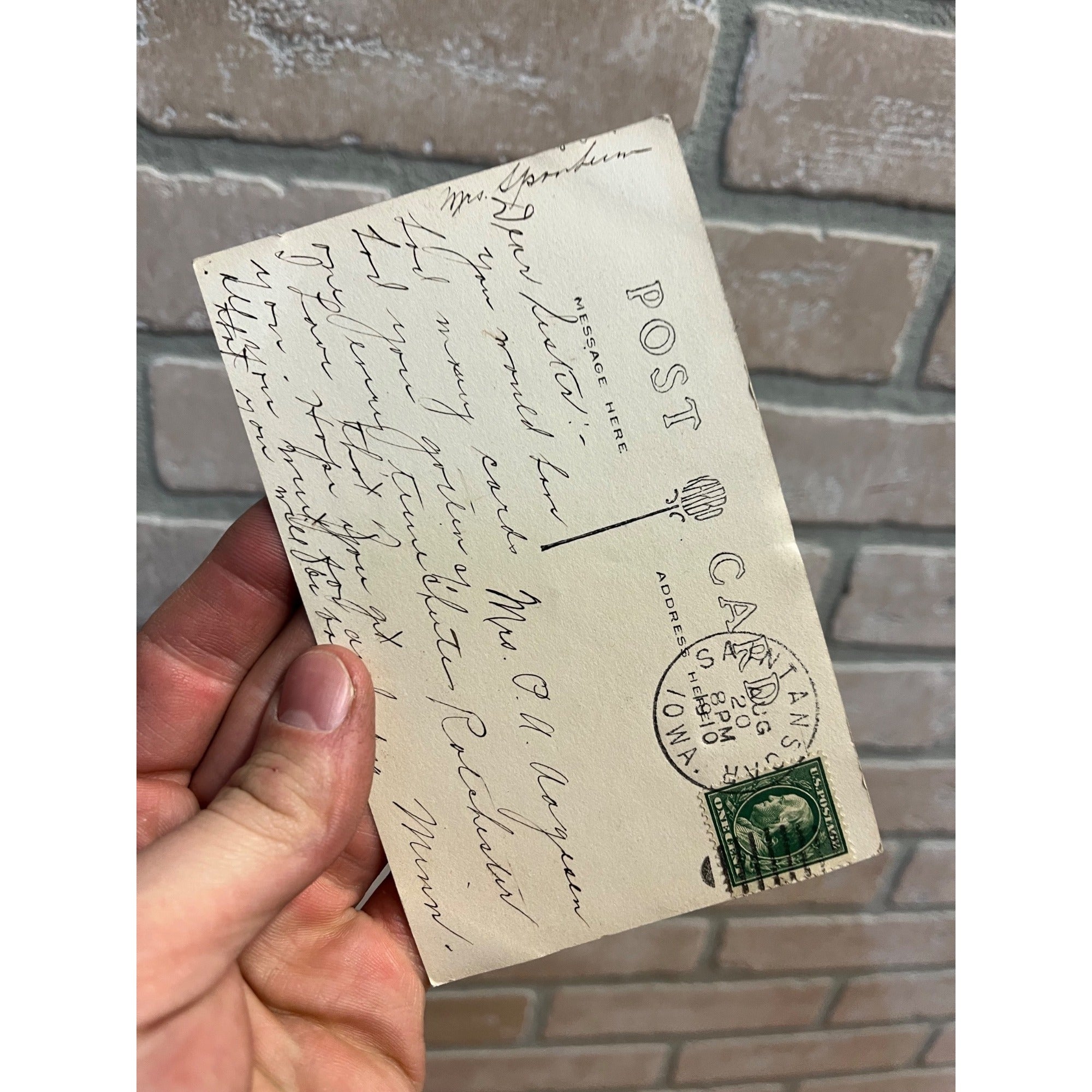 St Ansgar Iowa IA RPPC Postcard Street Scene Citizens Bank Building 1910 Vintage