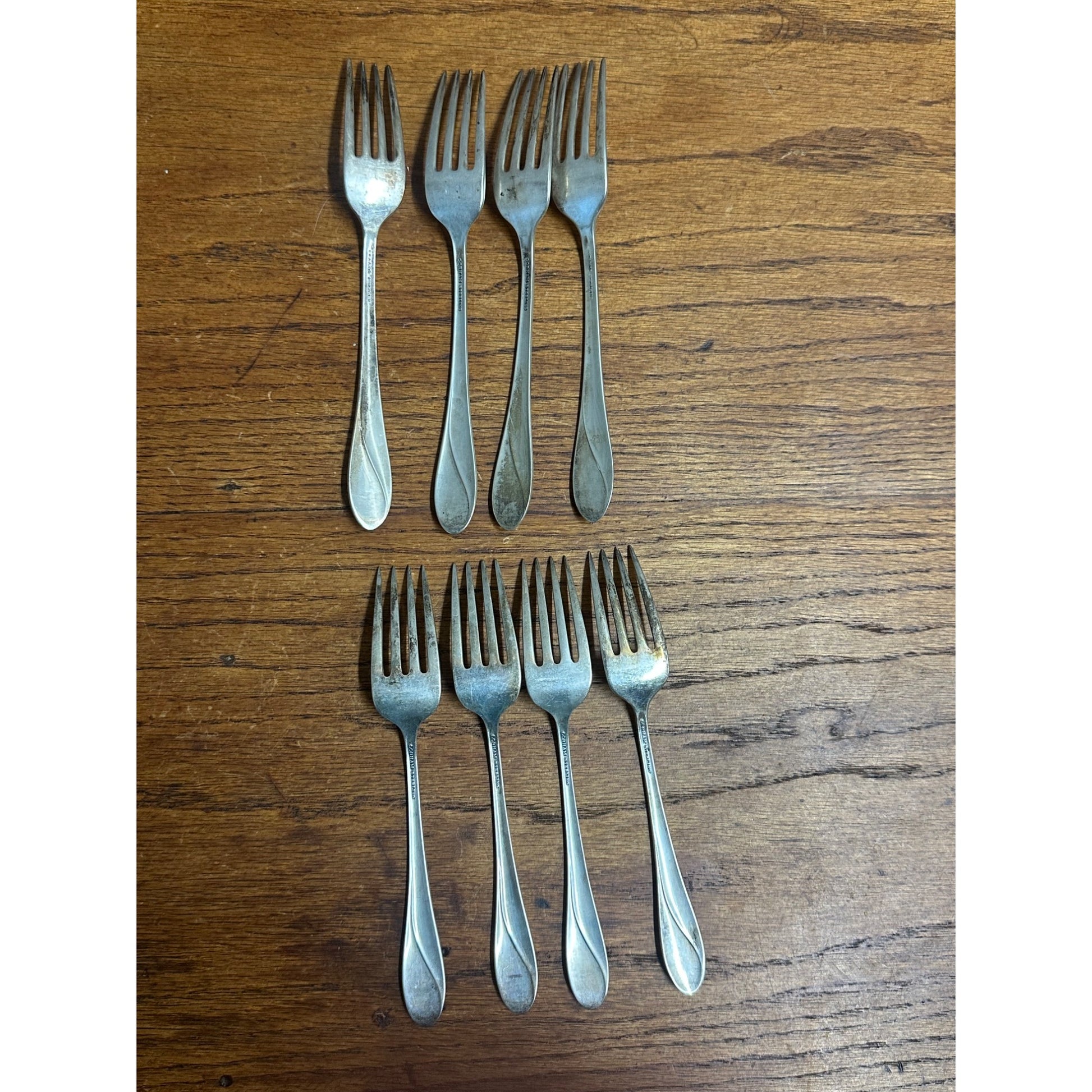 Gorham Lily of the Valley Sterling Silver Dinner Forks Lot (8) - 339 Grams G