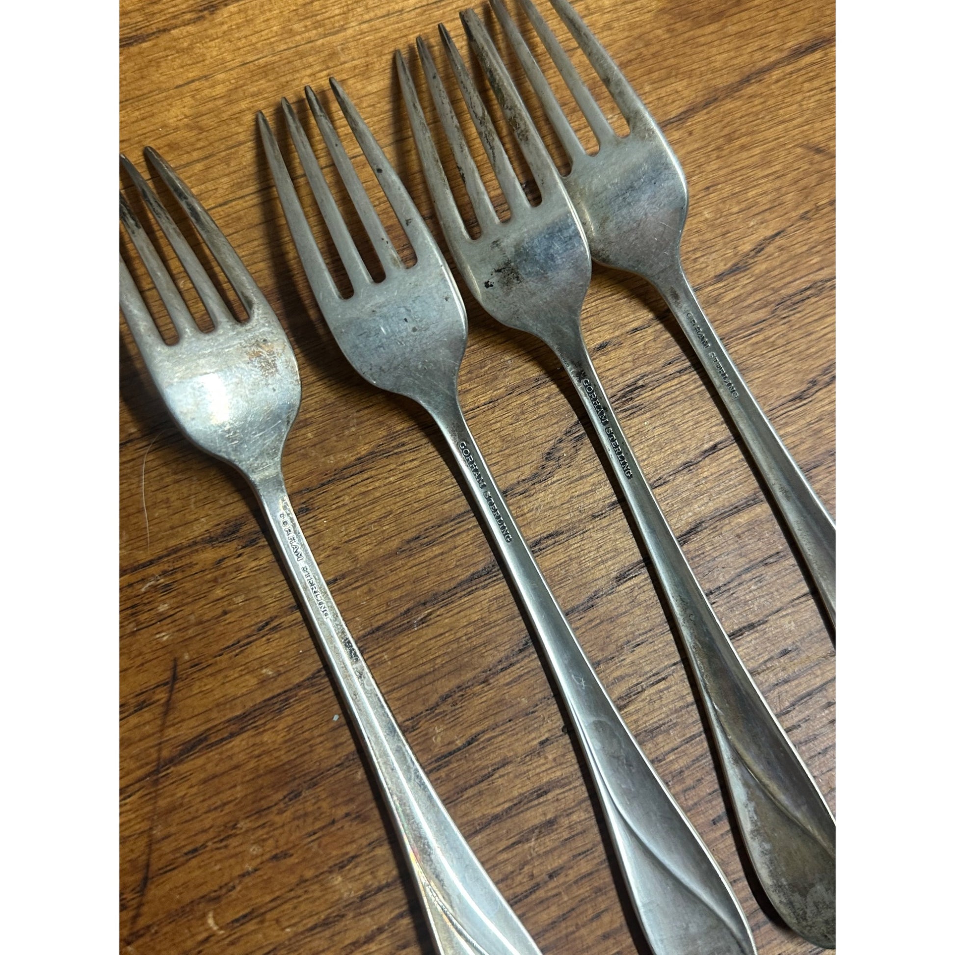 Gorham Lily of the Valley Sterling Silver Dinner Forks Lot (8) - 339 Grams G