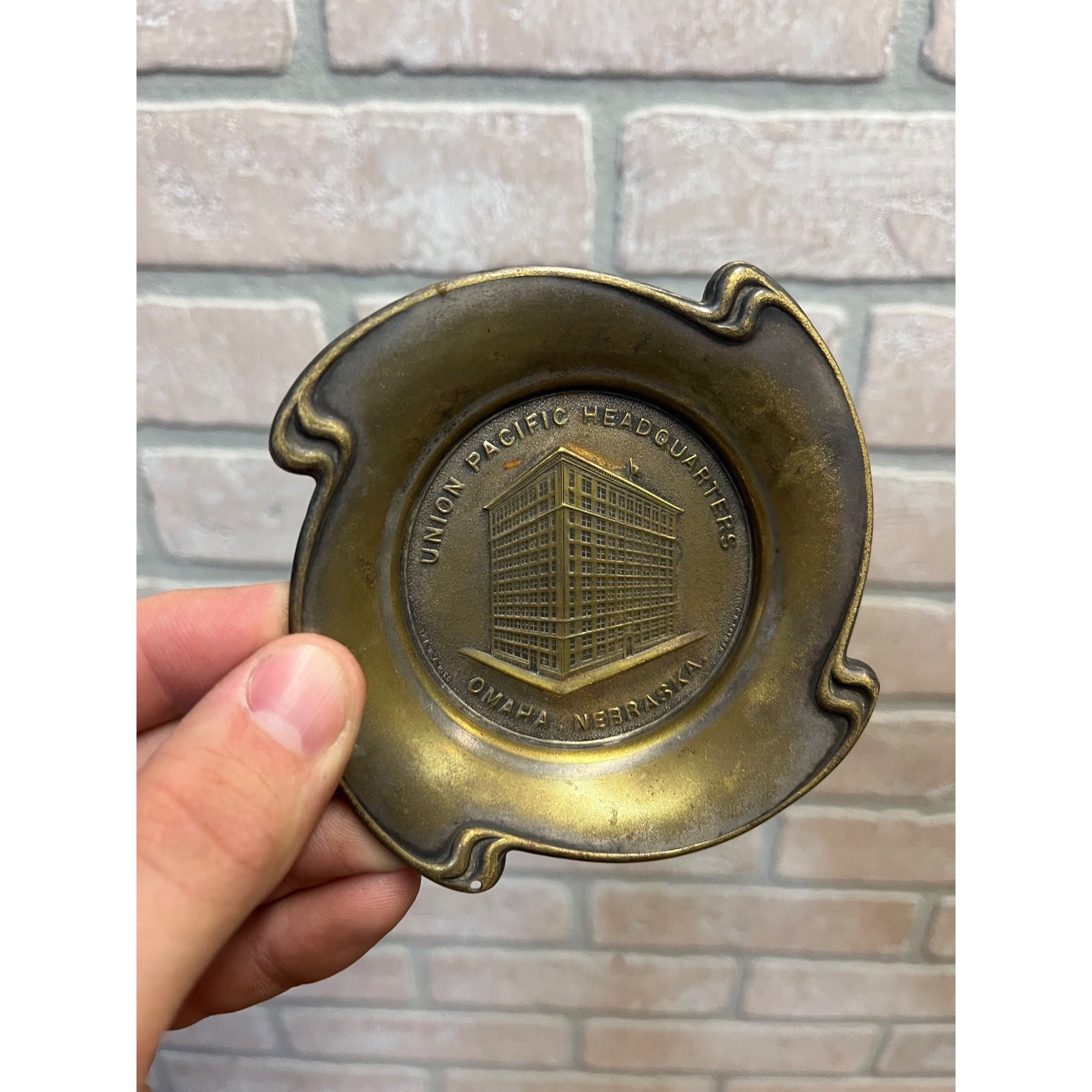 Vintage Union Pacific Railroad Headquarters Ashtray, Omaha, Nebraska