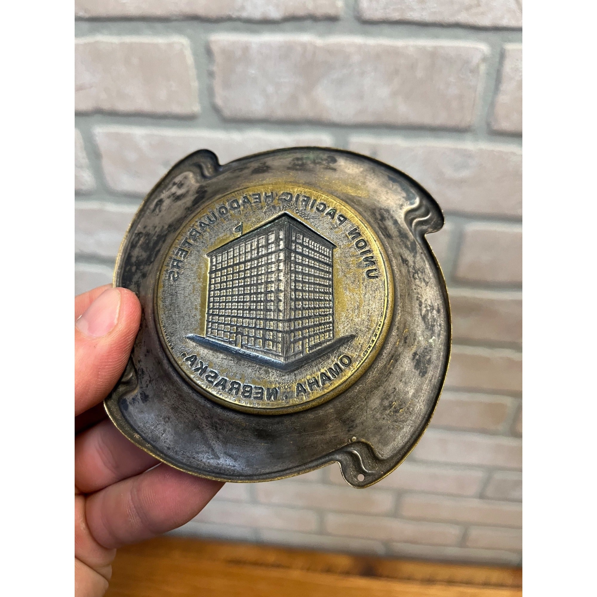 Vintage Union Pacific Railroad Headquarters Ashtray, Omaha, Nebraska