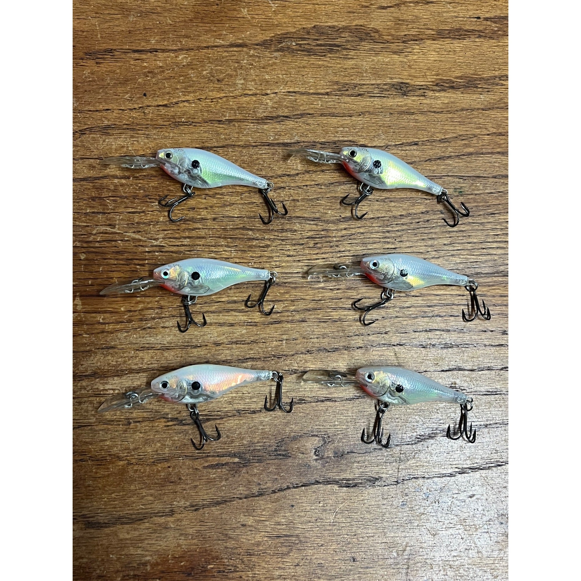 Rapala Glass Shad Raps Fishing Lures Lot (6) Used Vintage Bait #5