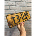 RARE Vintage UK Taxi Plate 13-089 Embossed Steel British Automobilia 1946-1951