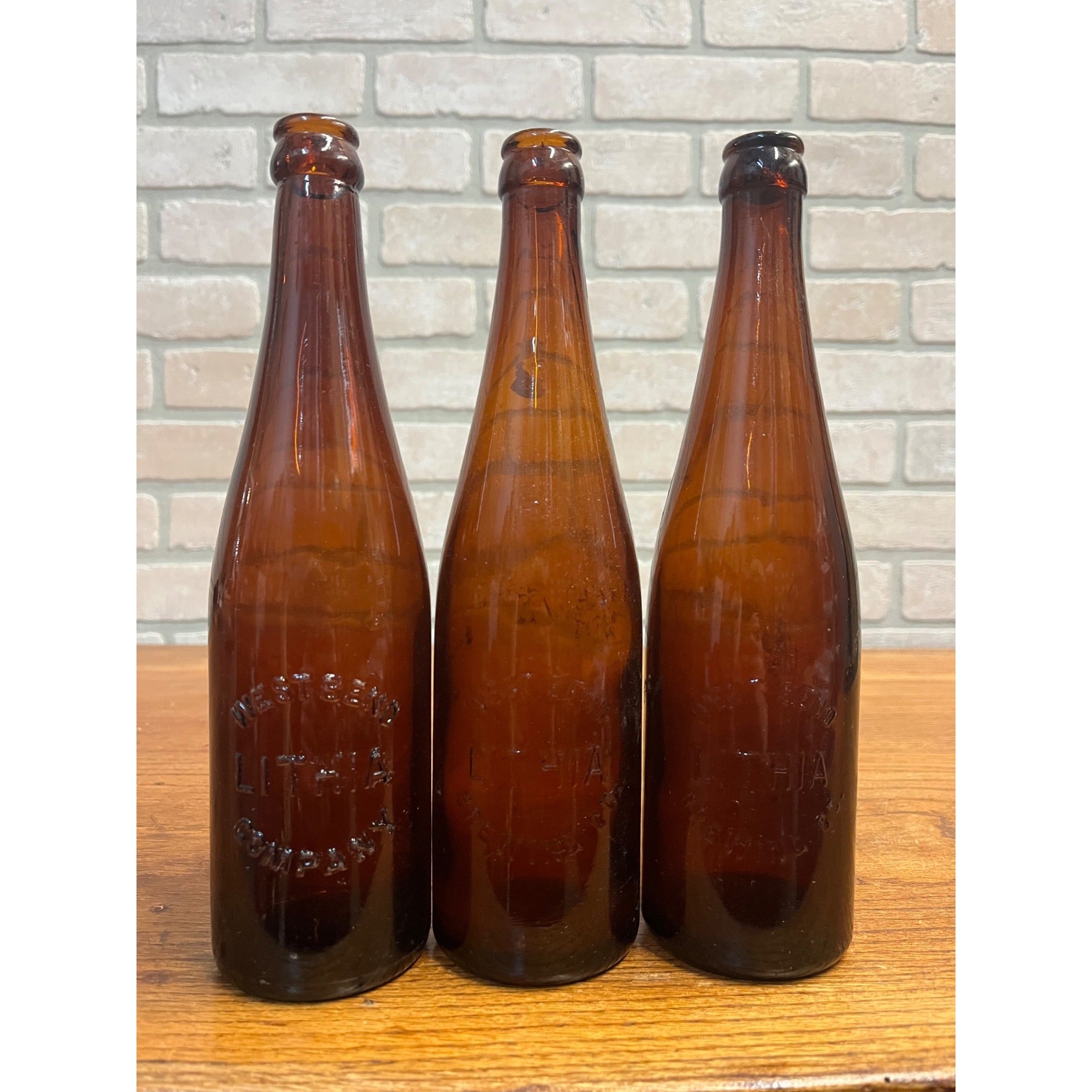 (3) Pre Prohibition West Bend Lithia Company Beer Bottle Wisconsin WI