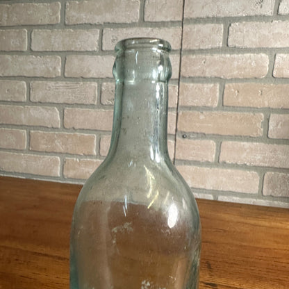 Early 1900s Hires Root Beer Embossed Aqua Soda Bottle Carbonated Beverages 10" Vintage