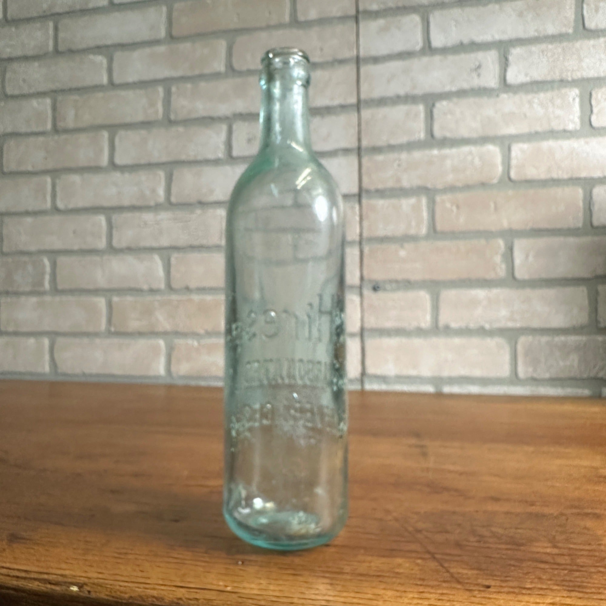 Early 1900s Hires Root Beer Embossed Aqua Soda Bottle Carbonated Beverages 10" Vintage