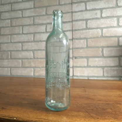 Early 1900s Hires Root Beer Embossed Aqua Soda Bottle Carbonated Beverages 10" Vintage