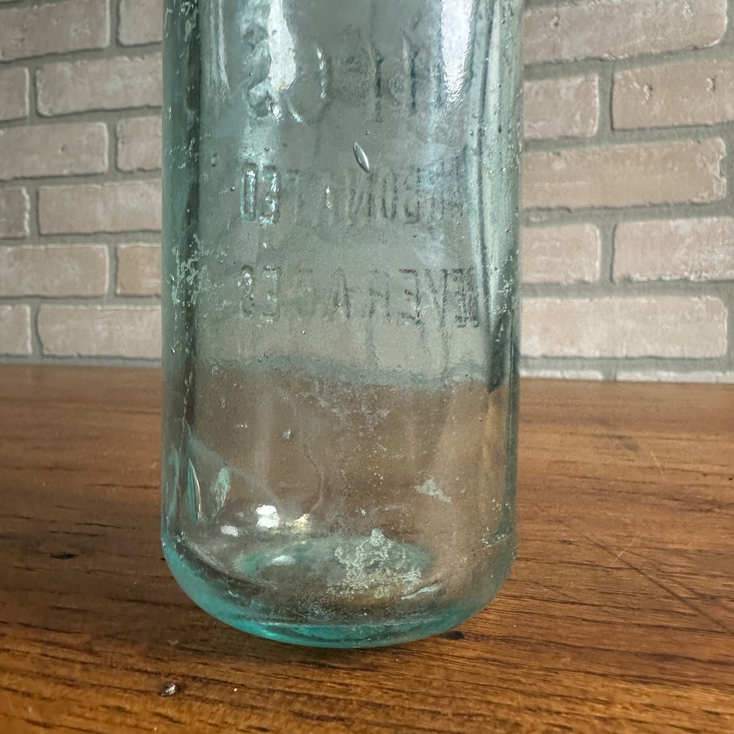 Early 1900s Hires Root Beer Embossed Aqua Soda Bottle Carbonated Beverages 10" Vintage