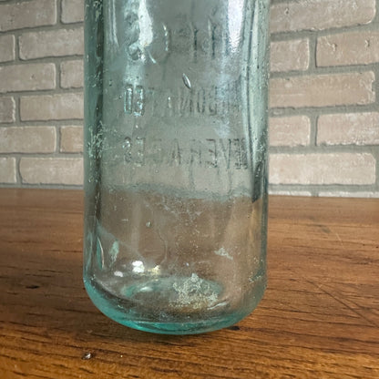 Early 1900s Hires Root Beer Embossed Aqua Soda Bottle Carbonated Beverages 10" Vintage