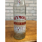 Vintage Seymour Beverages ACL 16oz Clear Glass Soda Bottle Wisconsin Wis WI