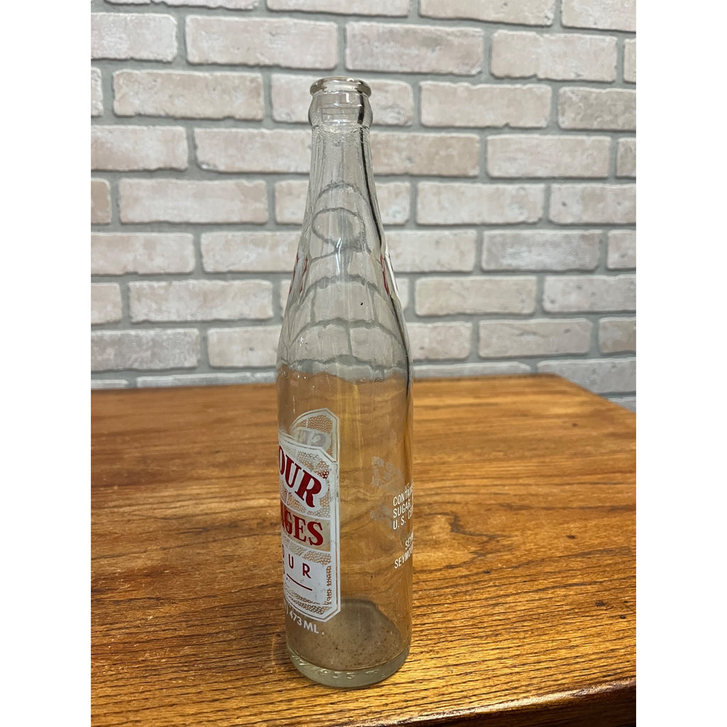 Vintage Seymour Beverages ACL 16oz Clear Glass Soda Bottle Wisconsin Wis WI