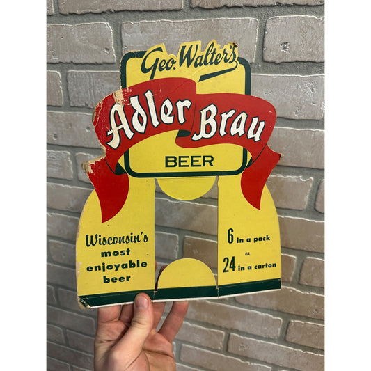 Vintage 1950s Geo Walter's Adler Brau Beer Can Advertising Sign Appleton WI