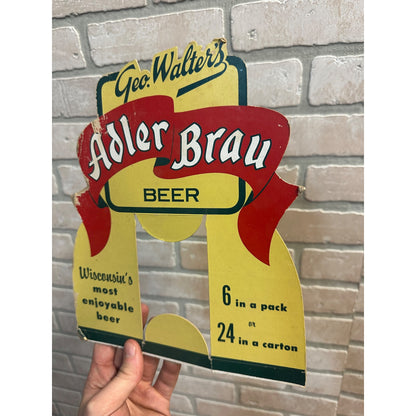 Vintage 1950s Geo Walter's Adler Brau Beer Can Advertising Sign Appleton WI