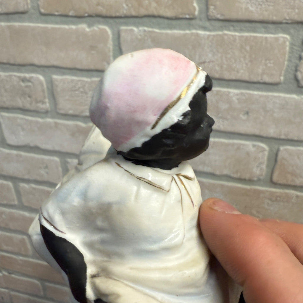 Antique Early 1900s "Potty Babies" Bisque German Figure on Chamber Pot