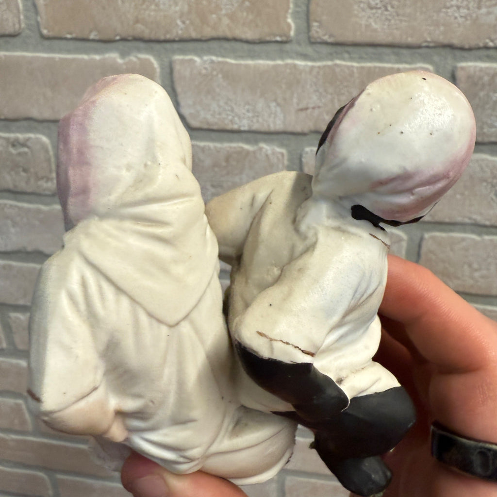 Antique Early 1900s "Potty Babies" Bisque German Figure on Chamber Pot