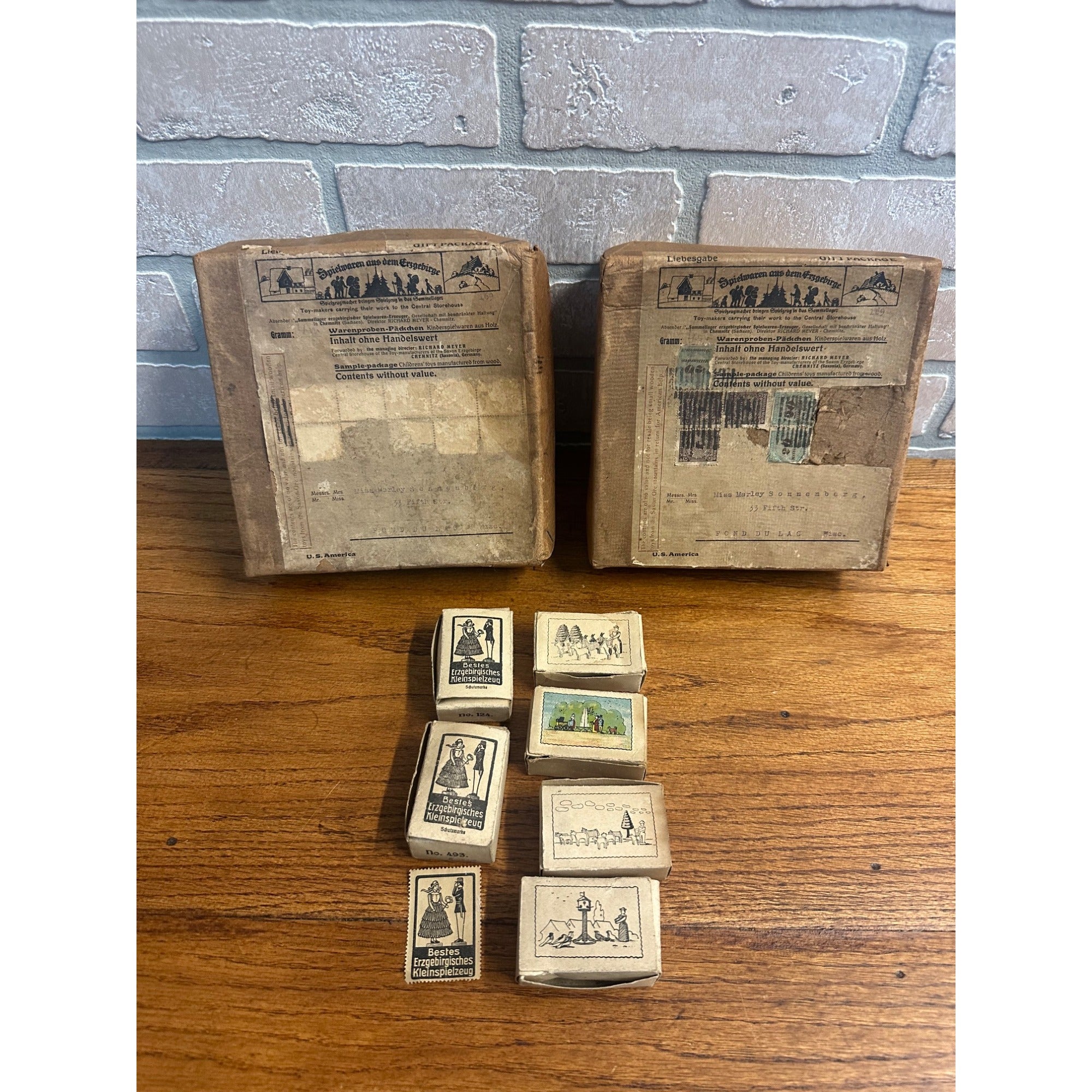 RARE Antique German Miniature Wood SAMPLE Toys Saxon Ore Mountains Erzgebirge