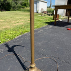 Vintage Ram's Horn Brass Bridge Floor Lamp Library Reading  Light Fixture 1970s