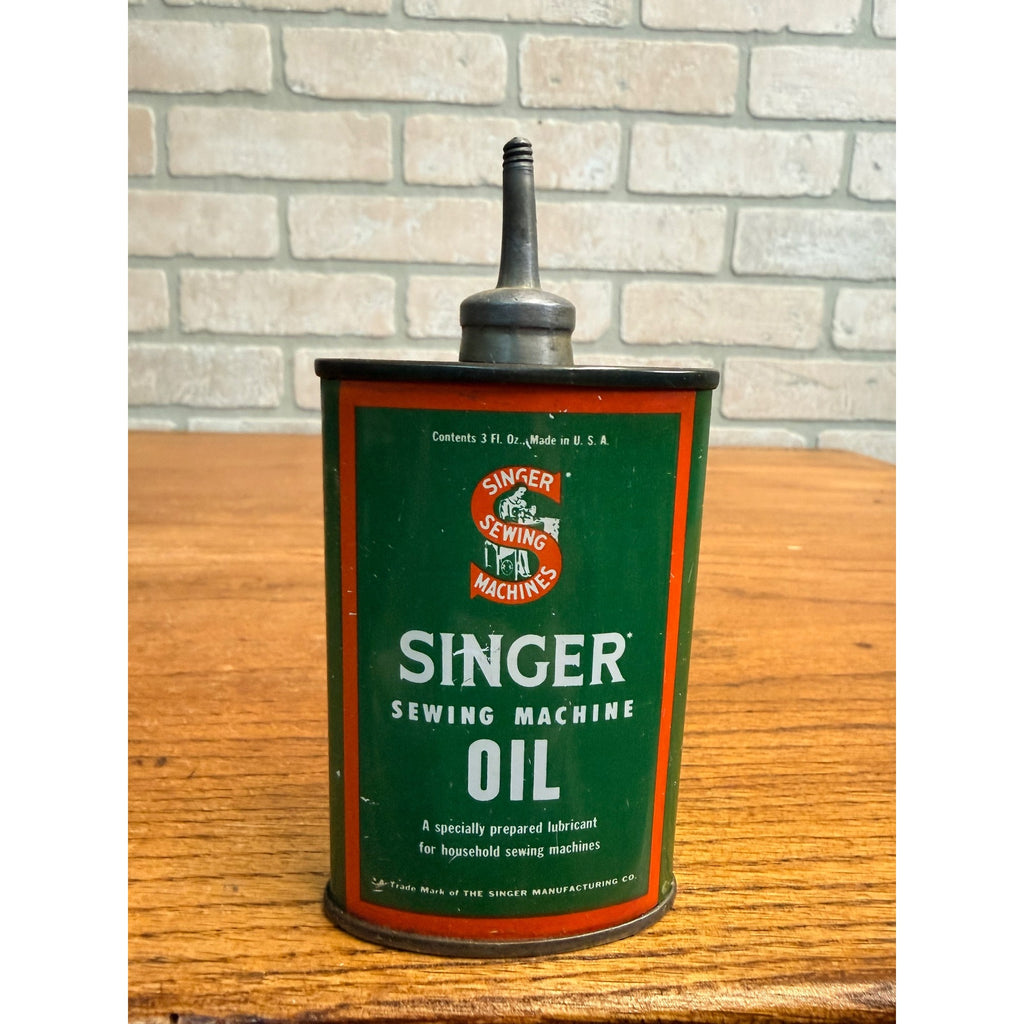 Vintage Singer Sewing Machine Hand Oiler Household Oil Can Lead Top