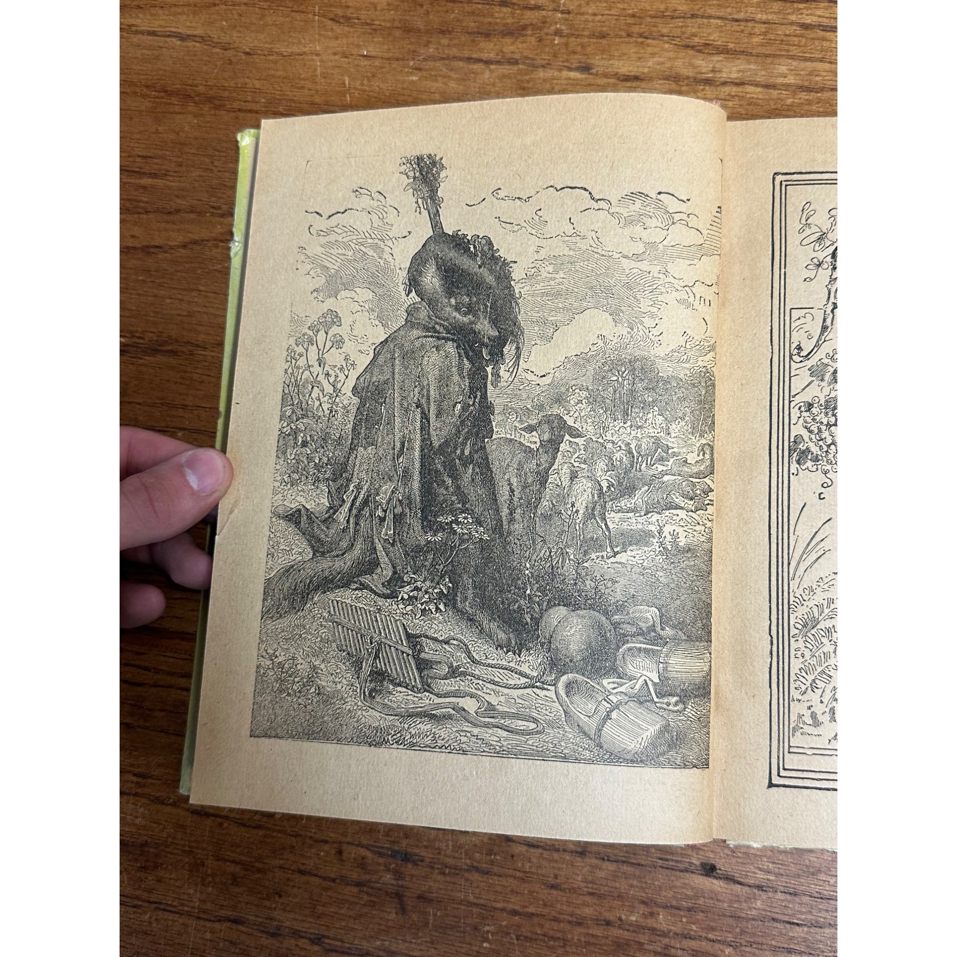 Antique 1880s Aesops Fables Children's Book Illustrated M.A. Donohue Hardcover