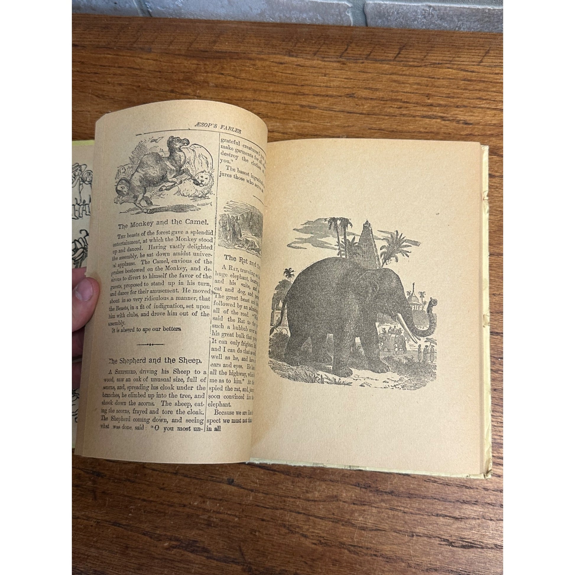 Antique 1880s Aesops Fables Children's Book Illustrated M.A. Donohue Hardcover