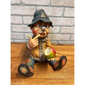 Vintage Resin Laaf Garden Statue Gnome or Elf With Bee on Nose Circa 1997 Holland Design Terra Lavartica Sculpture