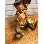 Vintage Resin Laaf Garden Statue Gnome or Elf With Bee on Nose Circa 1997 Holland Design Terra Lavartica Sculpture