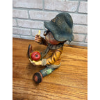 Vintage Resin Laaf Garden Statue Gnome or Elf With Bee on Nose Circa 1997 Holland Design Terra Lavartica Sculpture