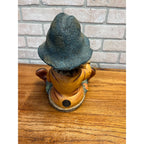 Vintage Resin Laaf Garden Statue Gnome or Elf With Bee on Nose Circa 1997 Holland Design Terra Lavartica Sculpture