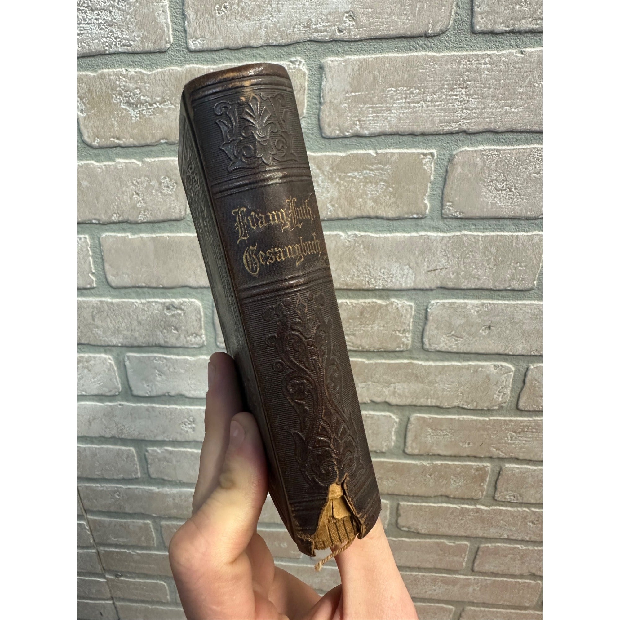 Antique c1890s Evangelical Lutheran Song Book Hymnal Hardcover German