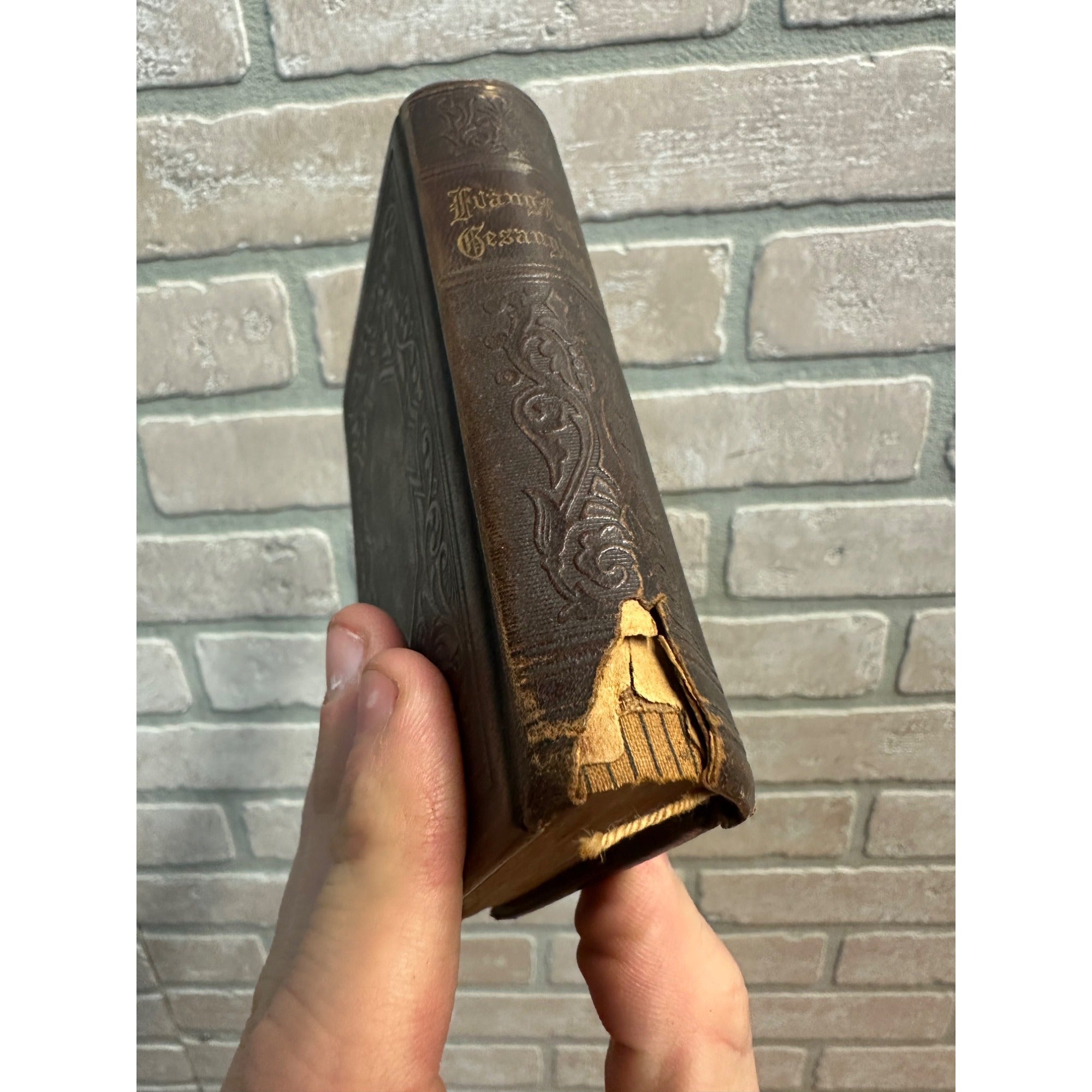 Antique c1890s Evangelical Lutheran Song Book Hymnal Hardcover German