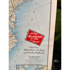 Vintage 1951 Milwaukee Road Chicago Milwaukee St. Paul & Pacific Railroad Map