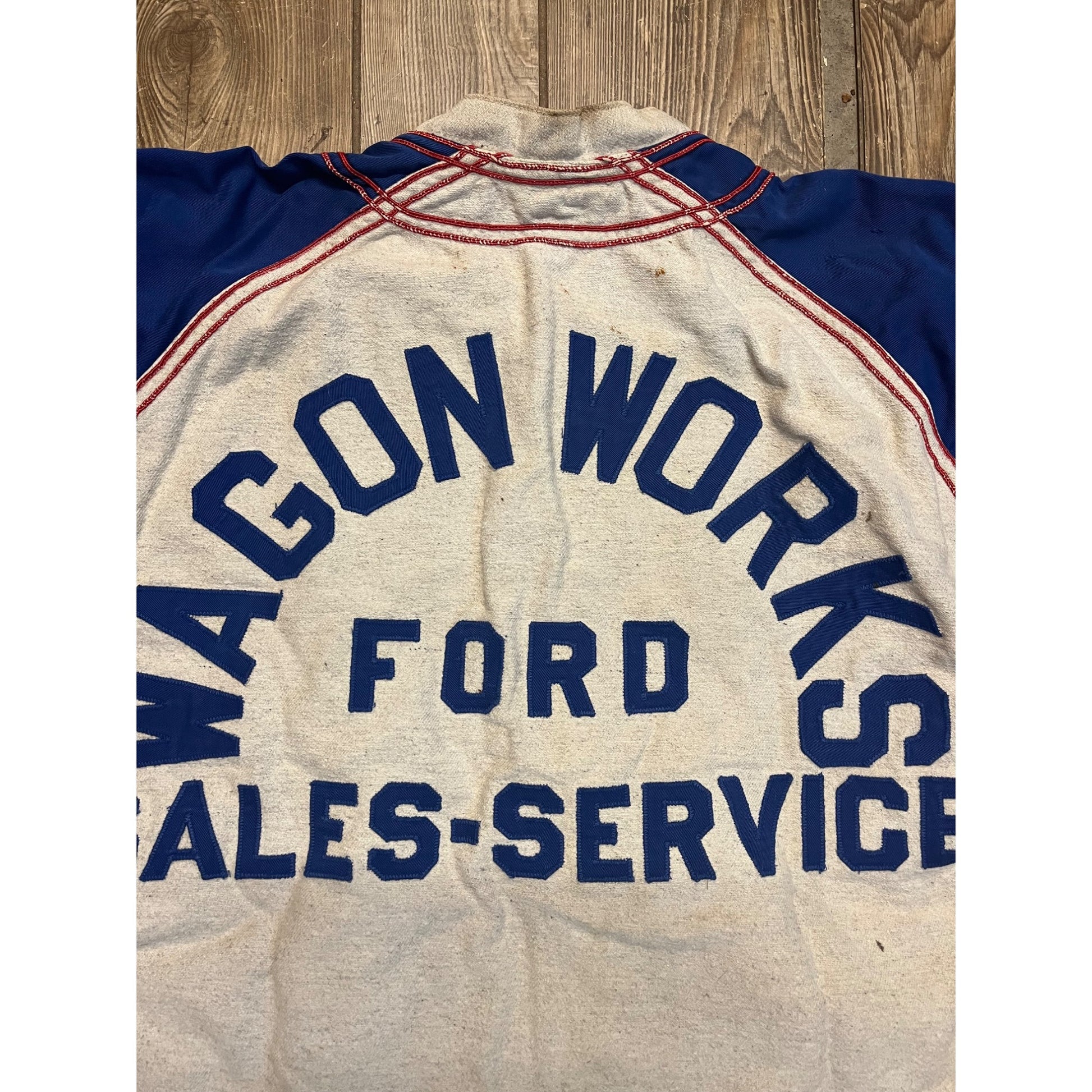 Vintage Early Baseball Uniform Caledonia Wis Ford Wagon Works Sales Service Advertising