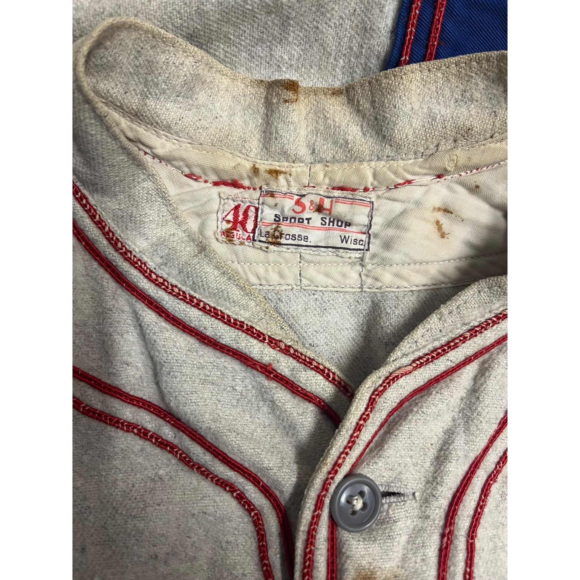 Vintage Early Baseball Uniform Caledonia Wis Ford Wagon Works Sales Service Advertising