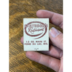 Vintage FULL Matchbook Advertising - Stateson's Restaurant - Fond du Lac, Wis.
