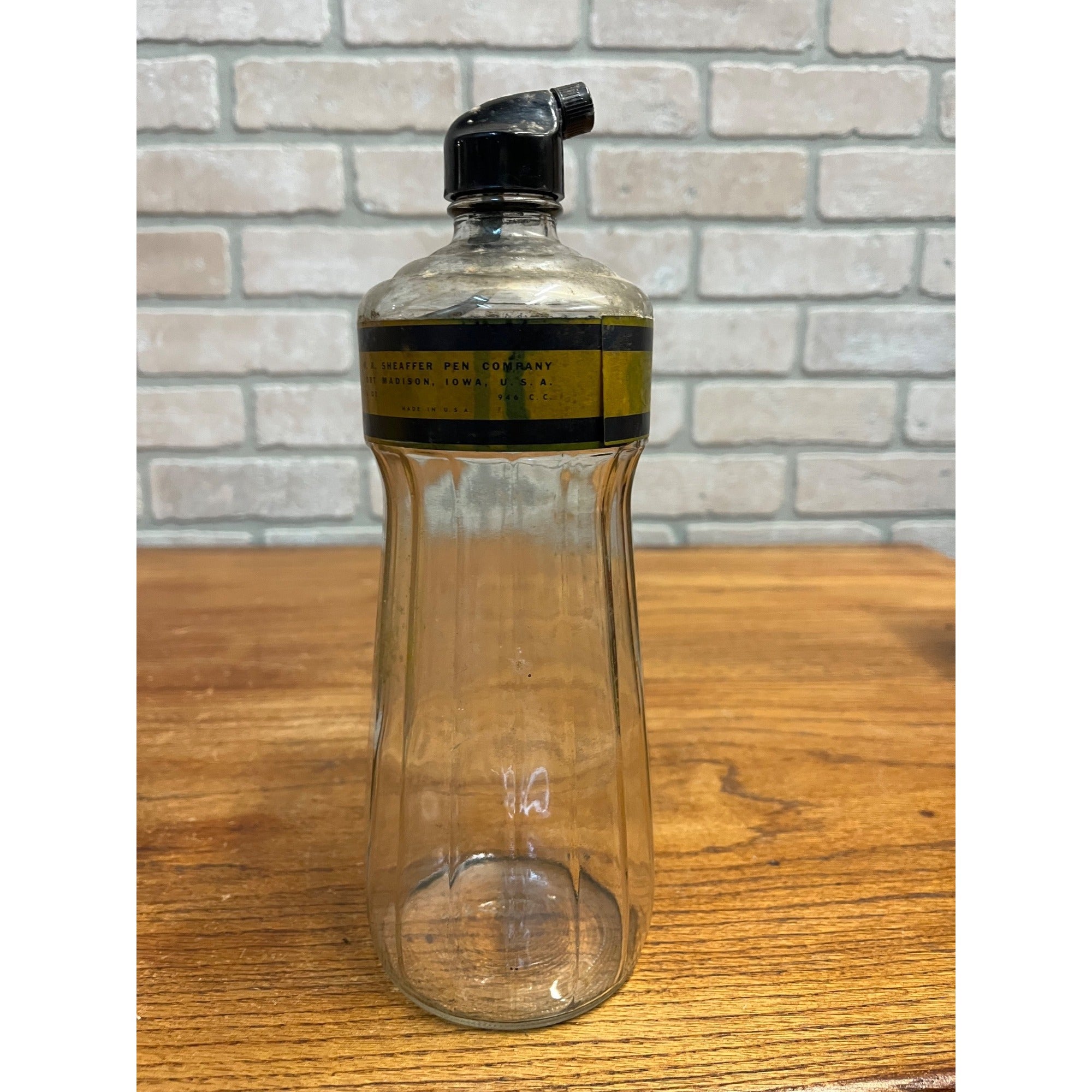 Vintage 1930s Sheaffers Skrip Writing Fluid 32oz Ink Labeled Bottle