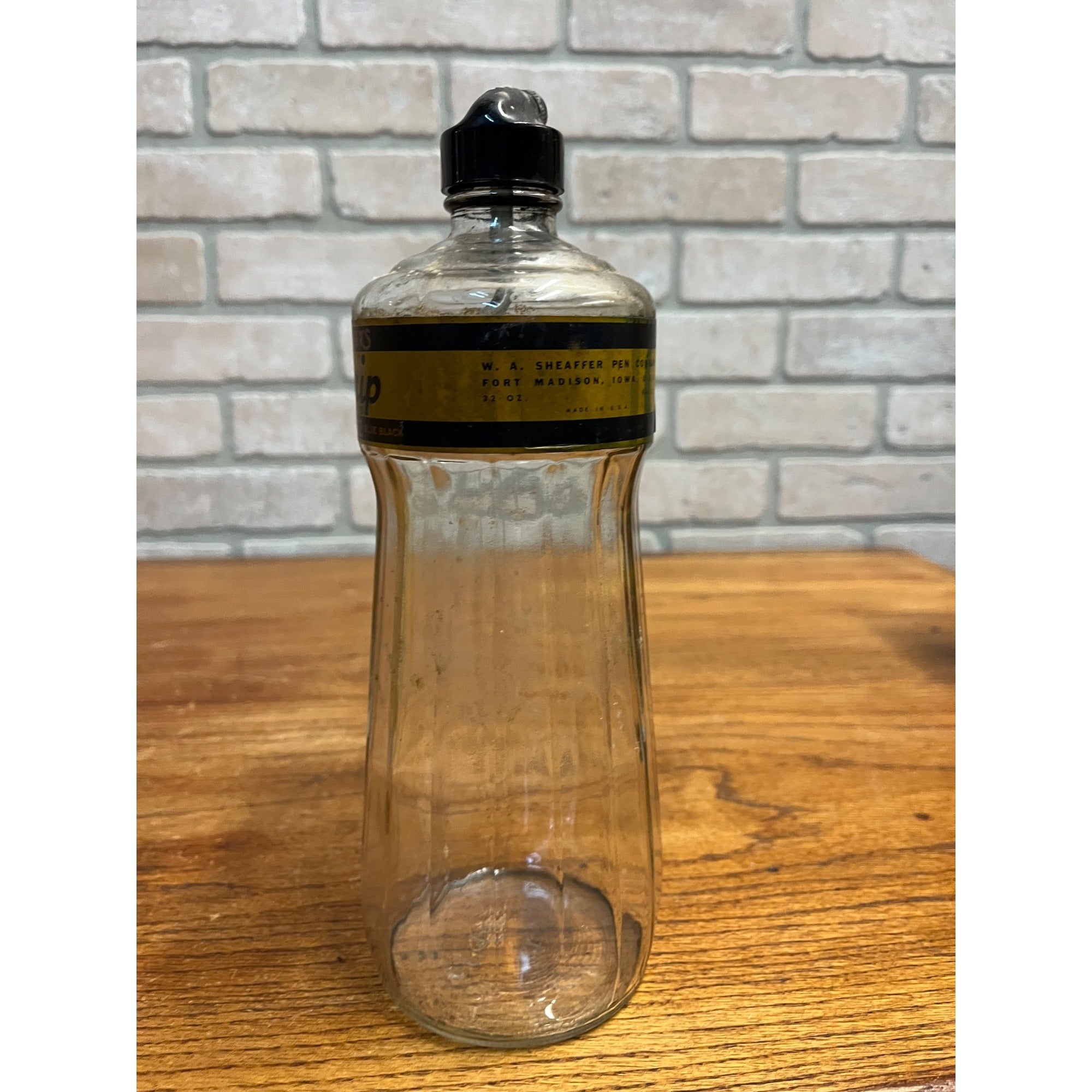 Vintage 1930s Sheaffers Skrip Writing Fluid 32oz Ink Labeled Bottle