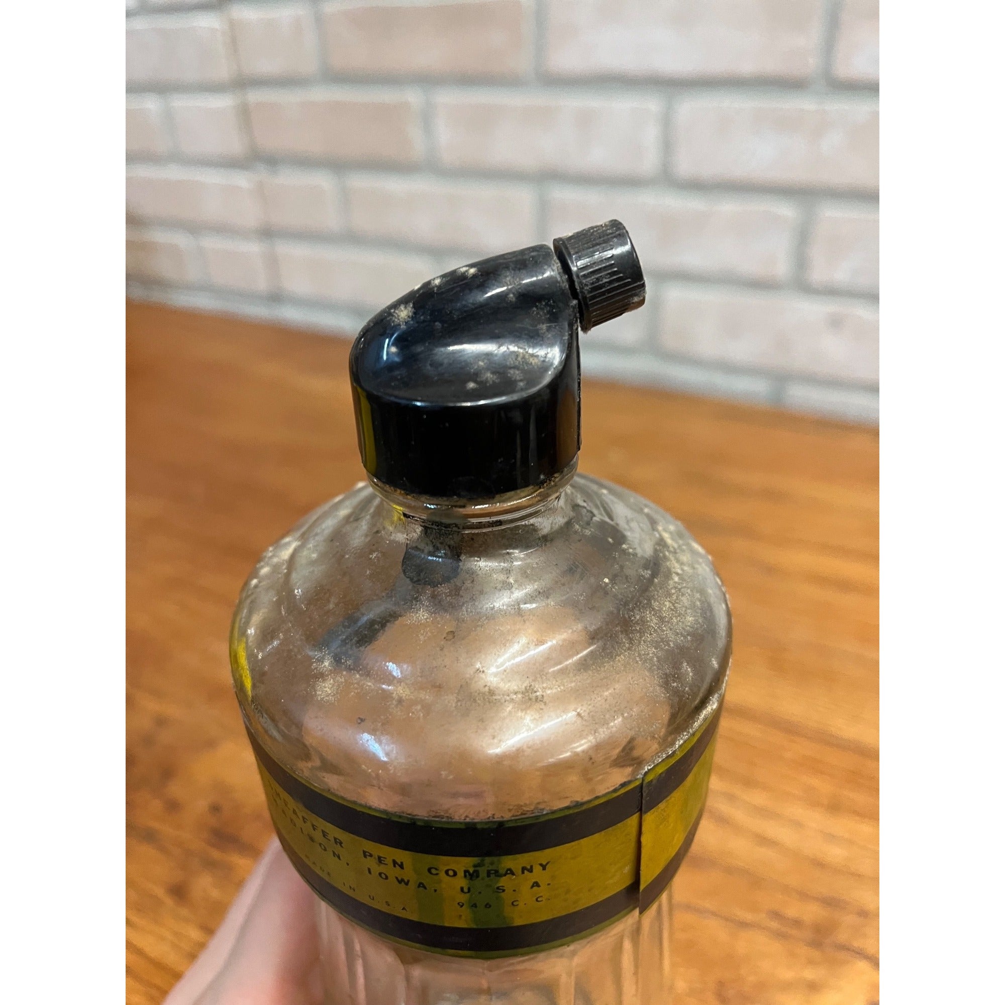 Vintage 1930s Sheaffers Skrip Writing Fluid 32oz Ink Labeled Bottle
