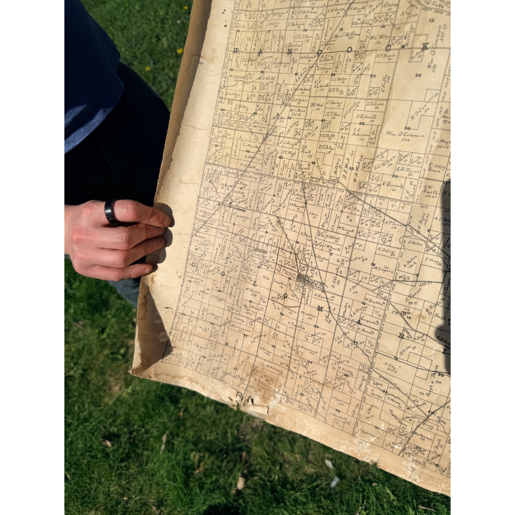 Original 1896 Waushara County Wisconsin Plat Wall Map Linen Berlin Wautoma Wis
