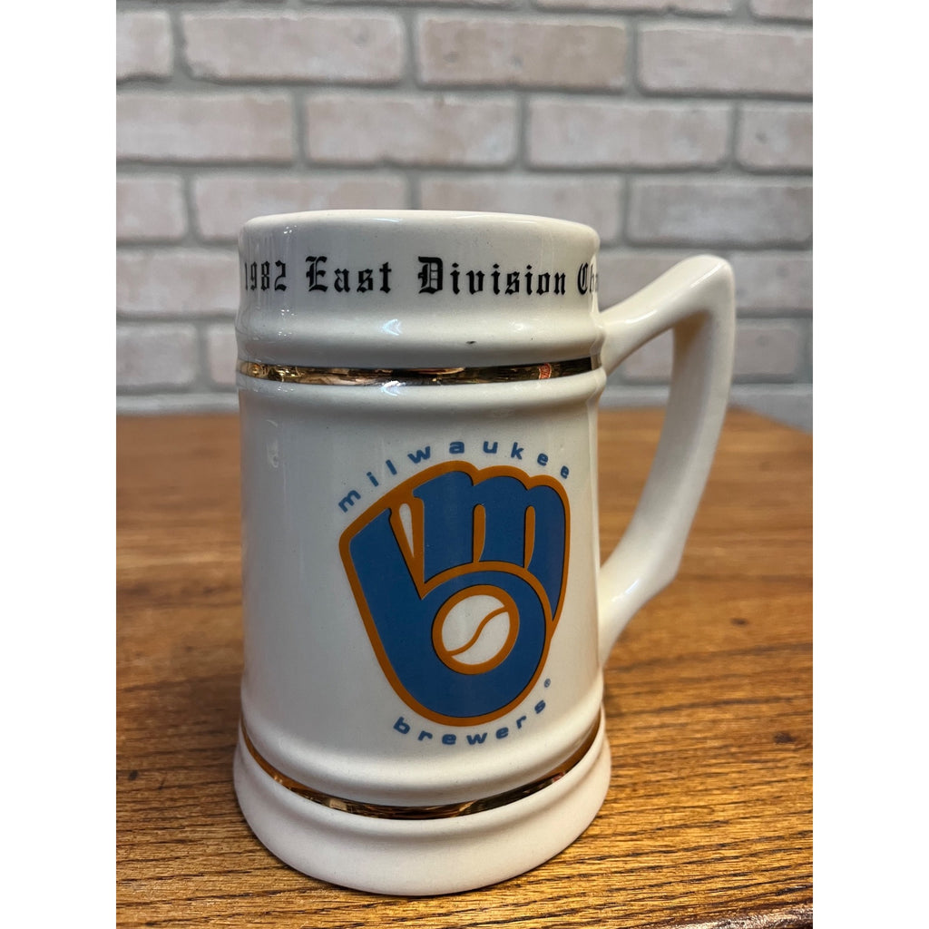 Vintage Ceramic Stein or Mug 1982 East Division Champions Milwaukee Brewers Glove and Ball Logo Yount Molitor Yost