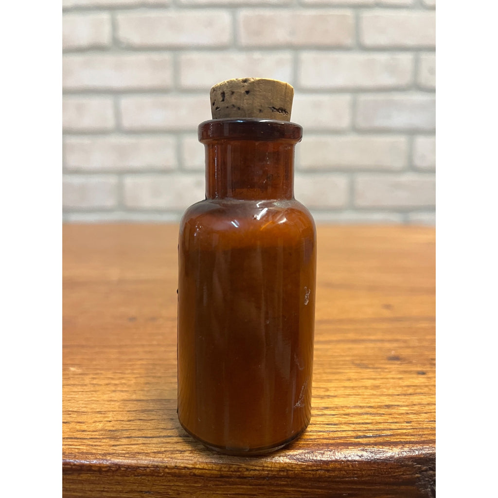 Antique Vintage Merck & Co. Pharmacy Medicine Bottle Amber Glass w/ Label